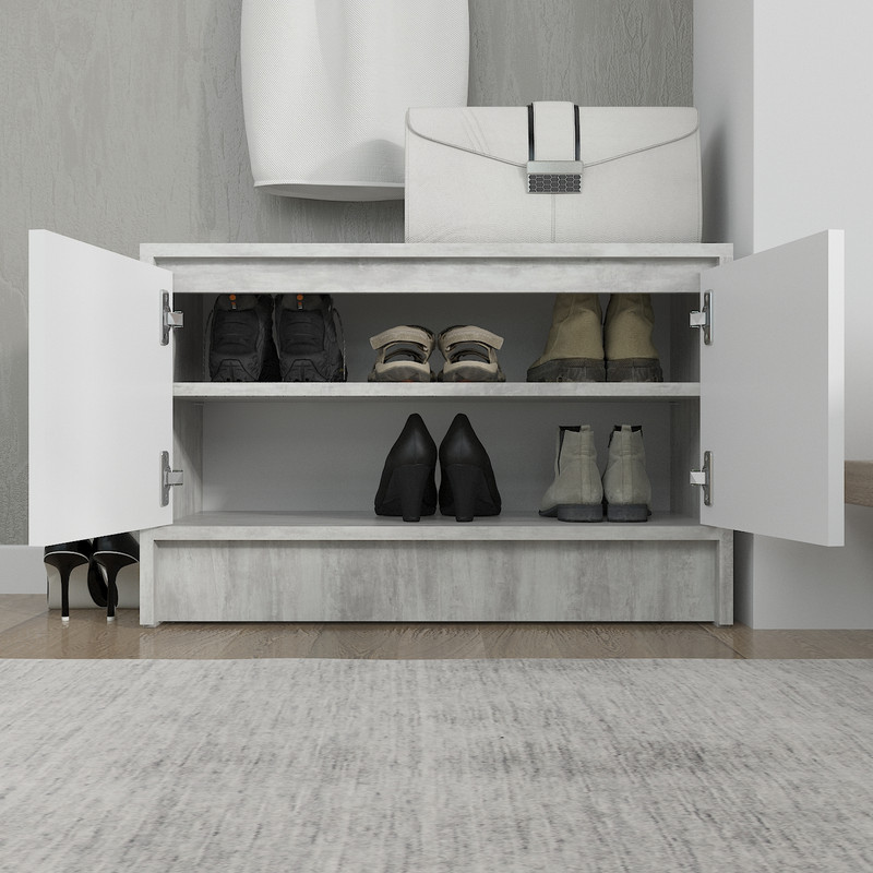 Тумба під взуття А-174 бетон-білий