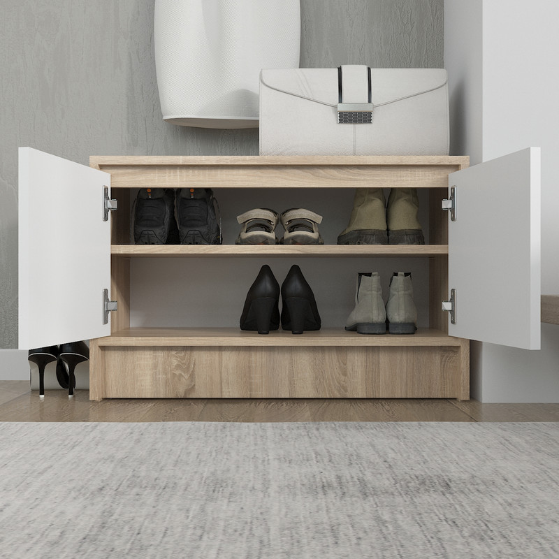 Тумба під взуття А-174 дуб сонома - білий