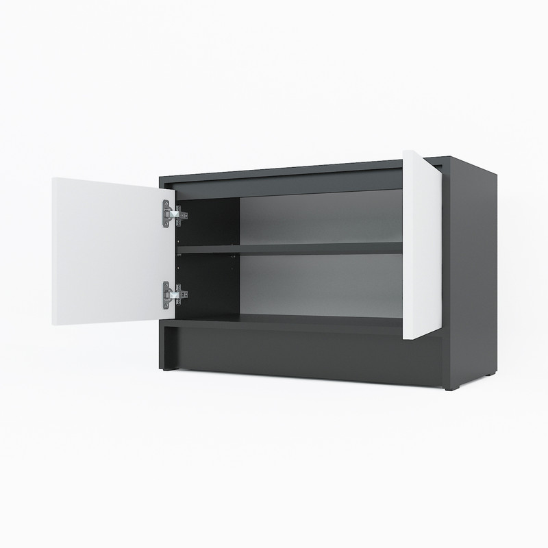 Тумба під взуття А-174 чорний-білий