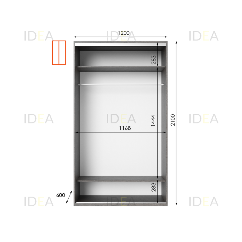 Шафа-купе IDEA серія 9 120 x 60 x 210 см венге темний