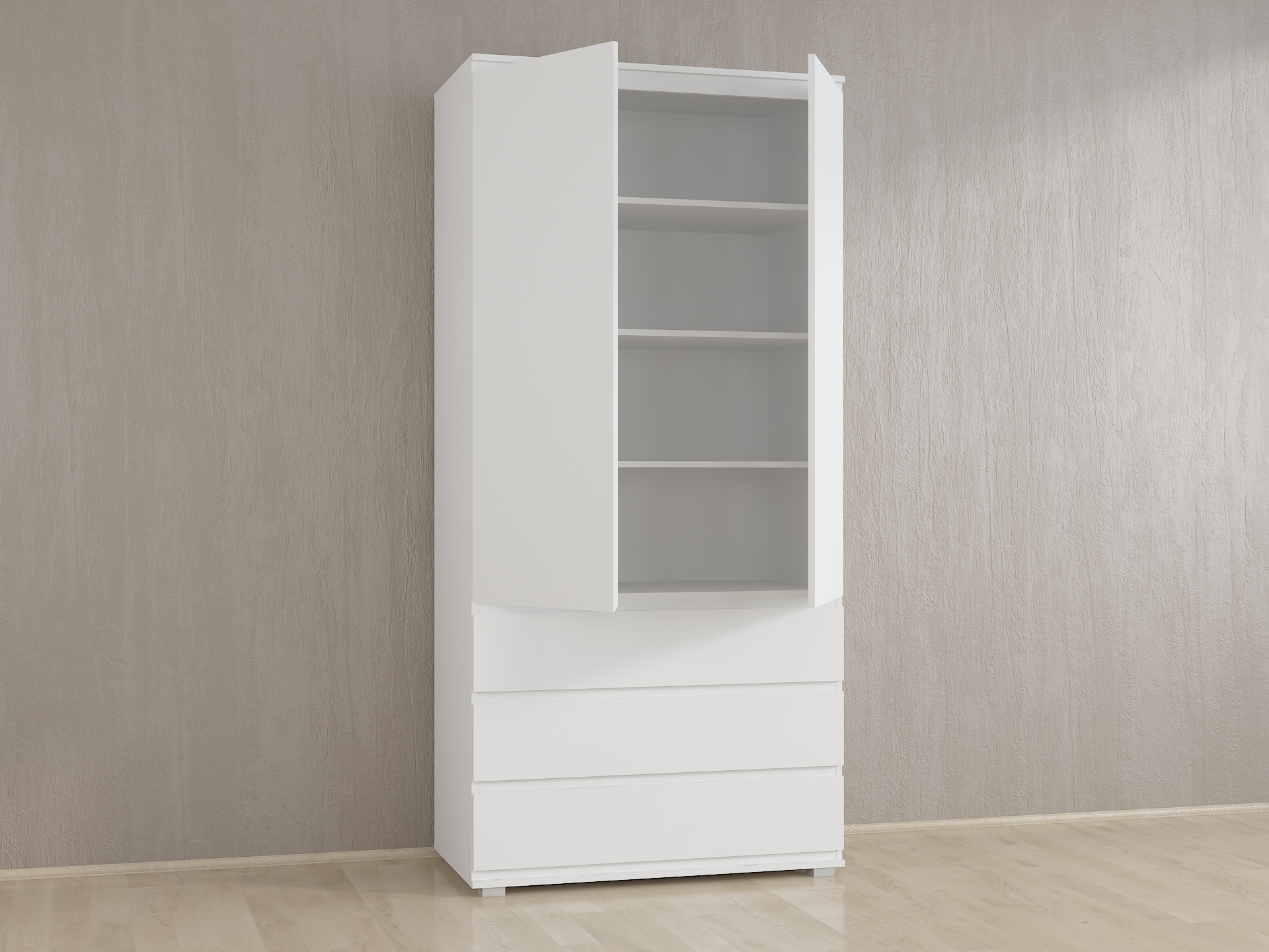 Шафа з полицями без ручок Б-1 білий