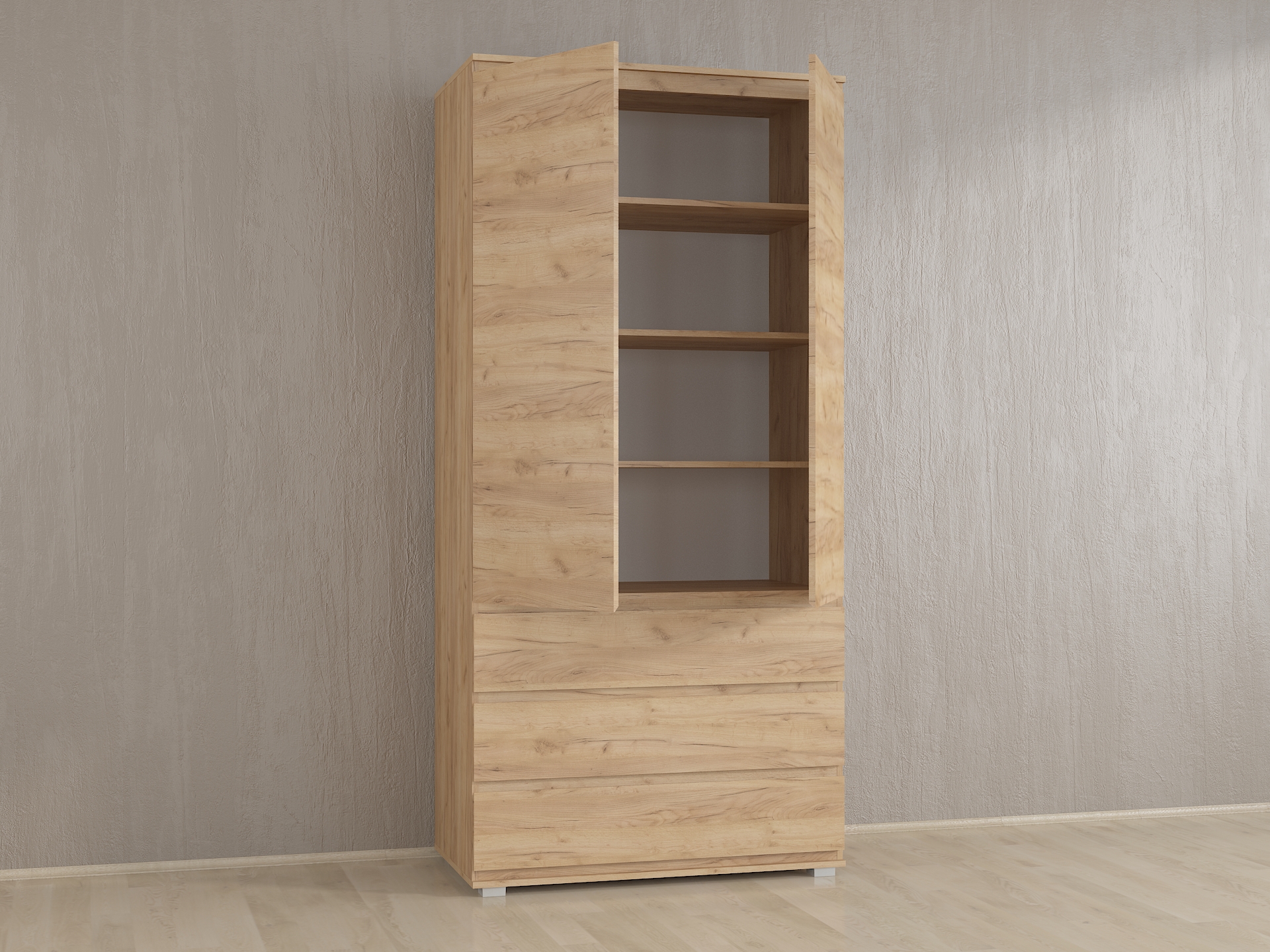 Шафа з полицями без ручок Б-1 дуб крафт