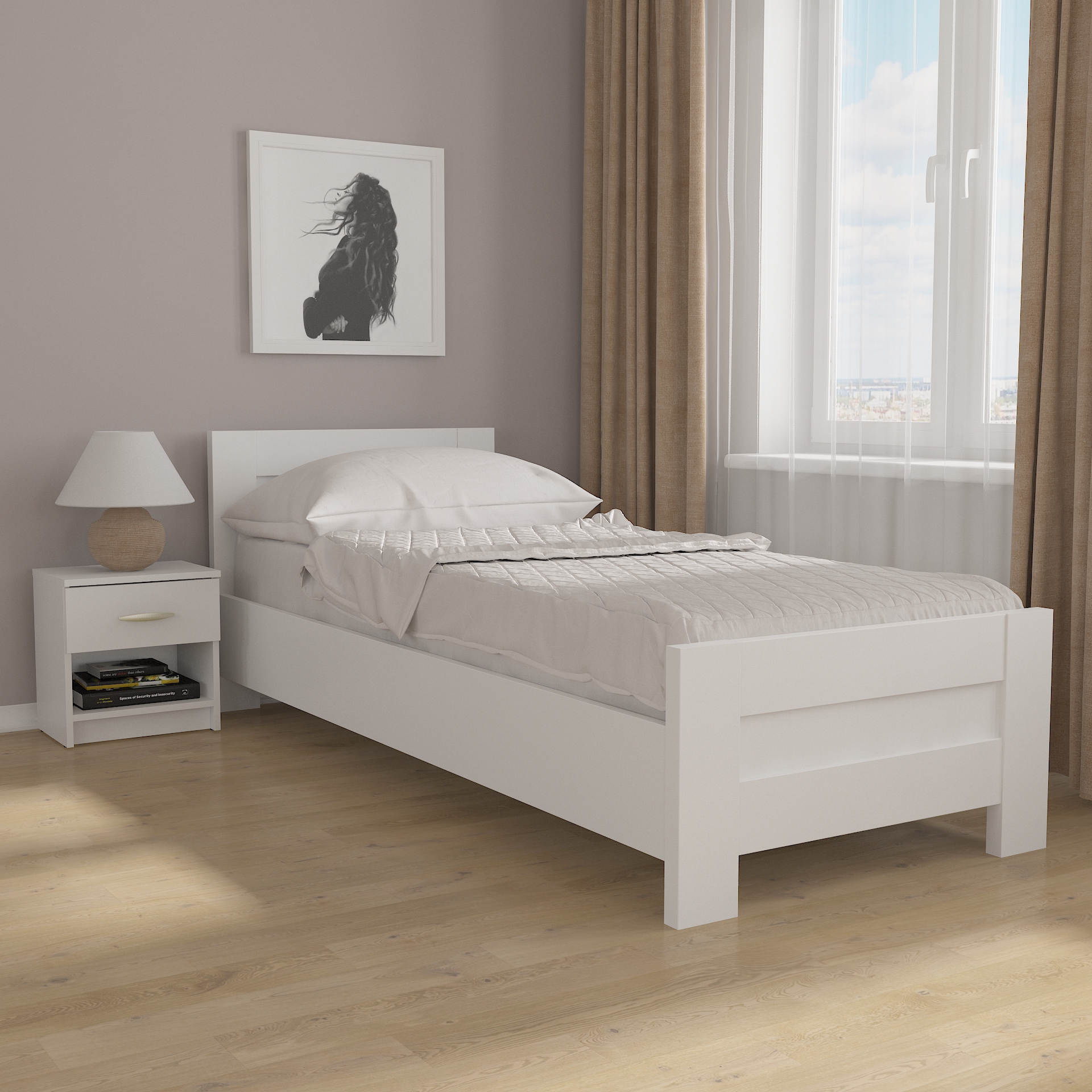 Ліжко односпальне М-20 білий