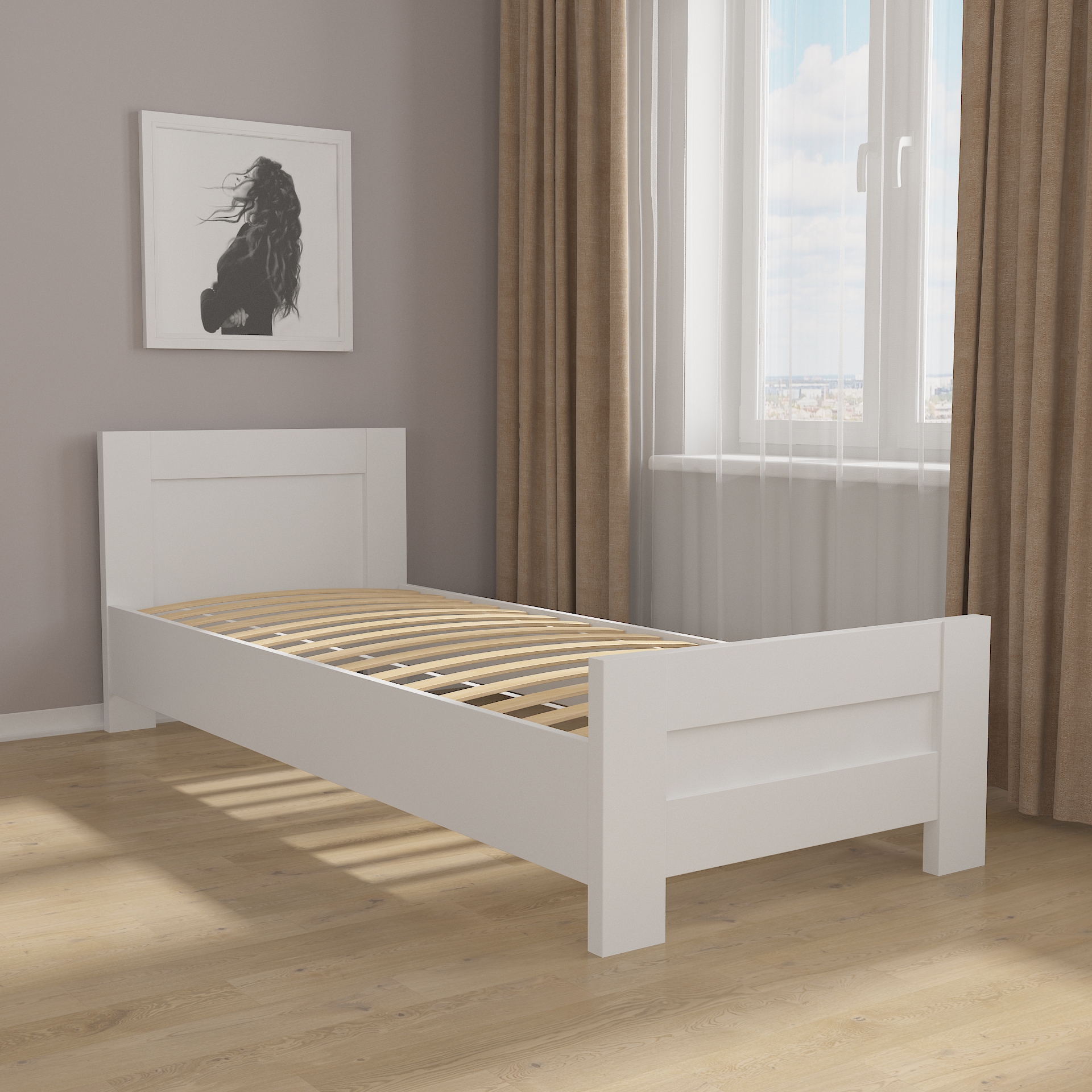 Ліжко односпальне М-20 білий