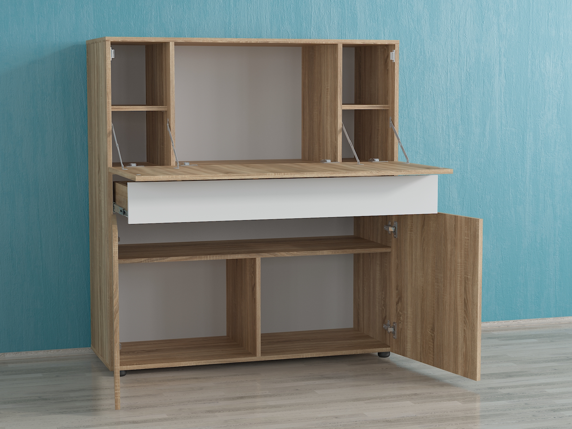 Стіл Трансформер А-112 дуб сонома - білий