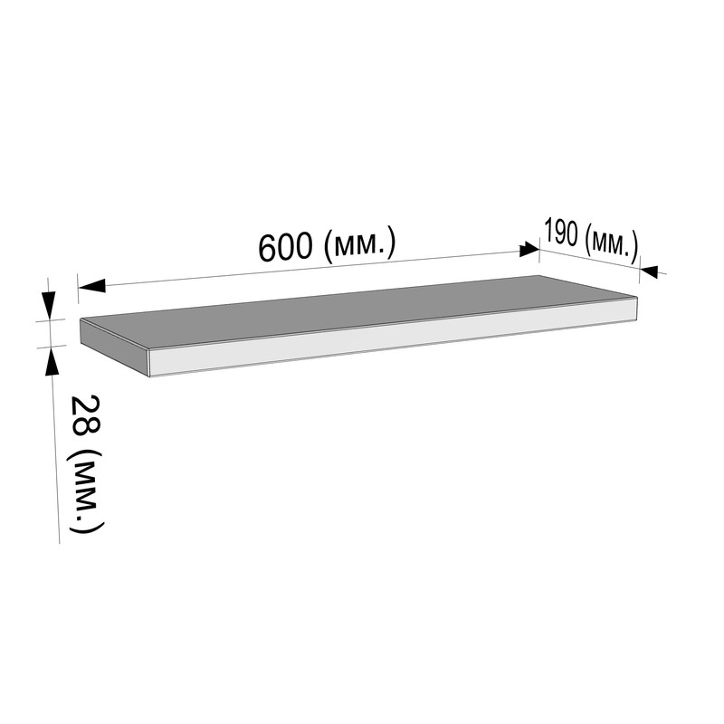 Полиця навісна А-148 дуб сонома ширина 60см