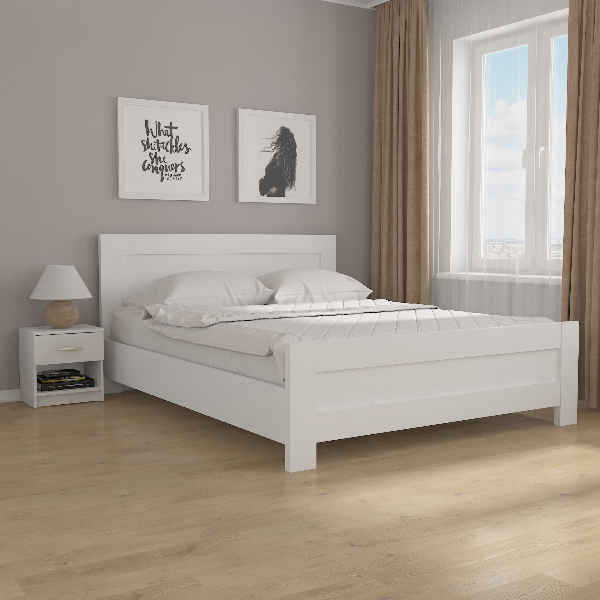 Ліжко двухспальне М-19 білий