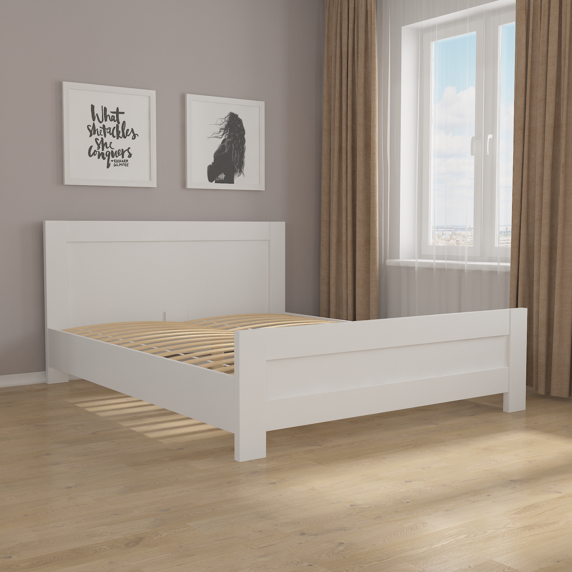 Ліжко двухспальне М-19 білий