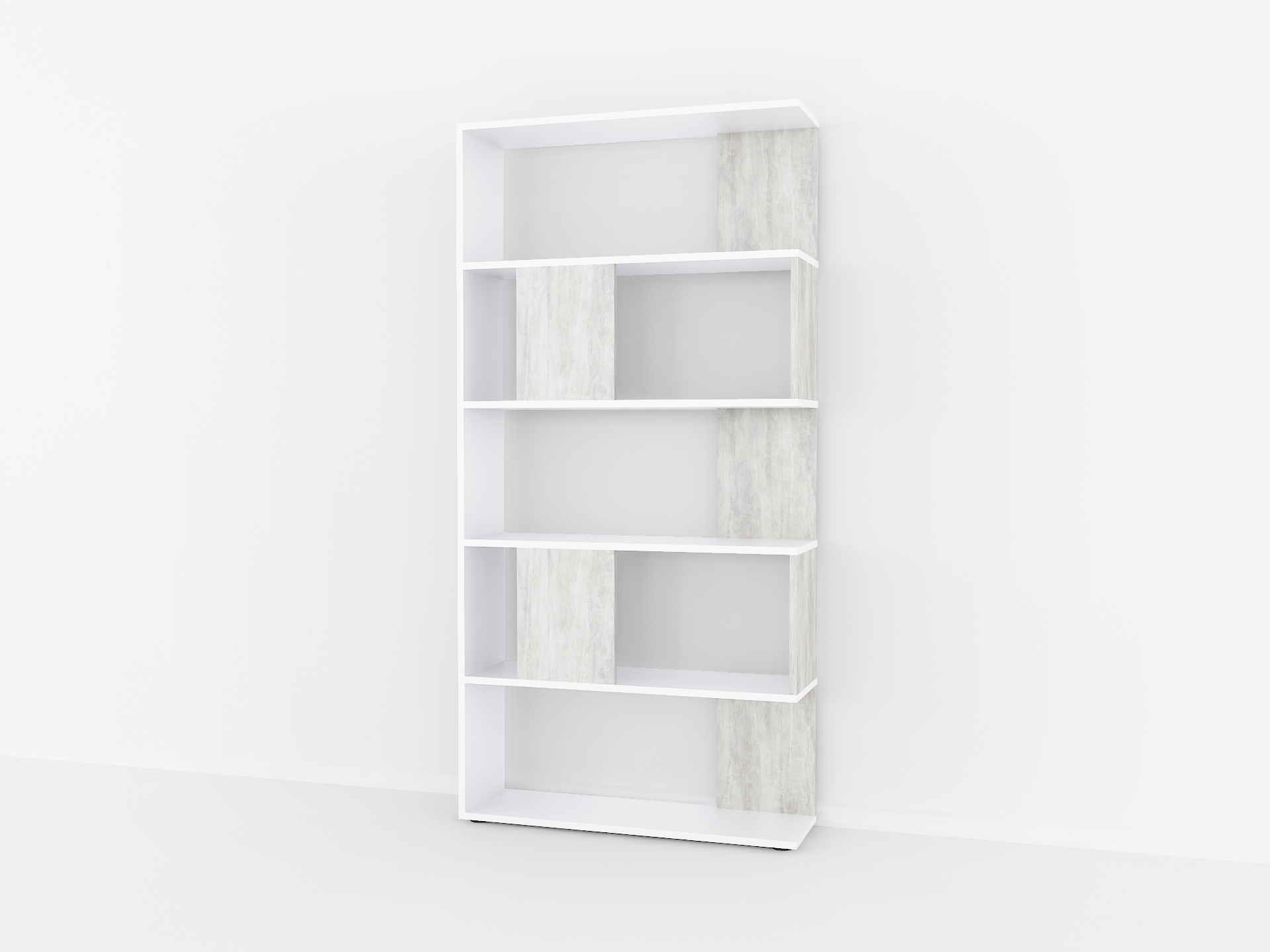 Книжкова полиця А-72 бетон-білий