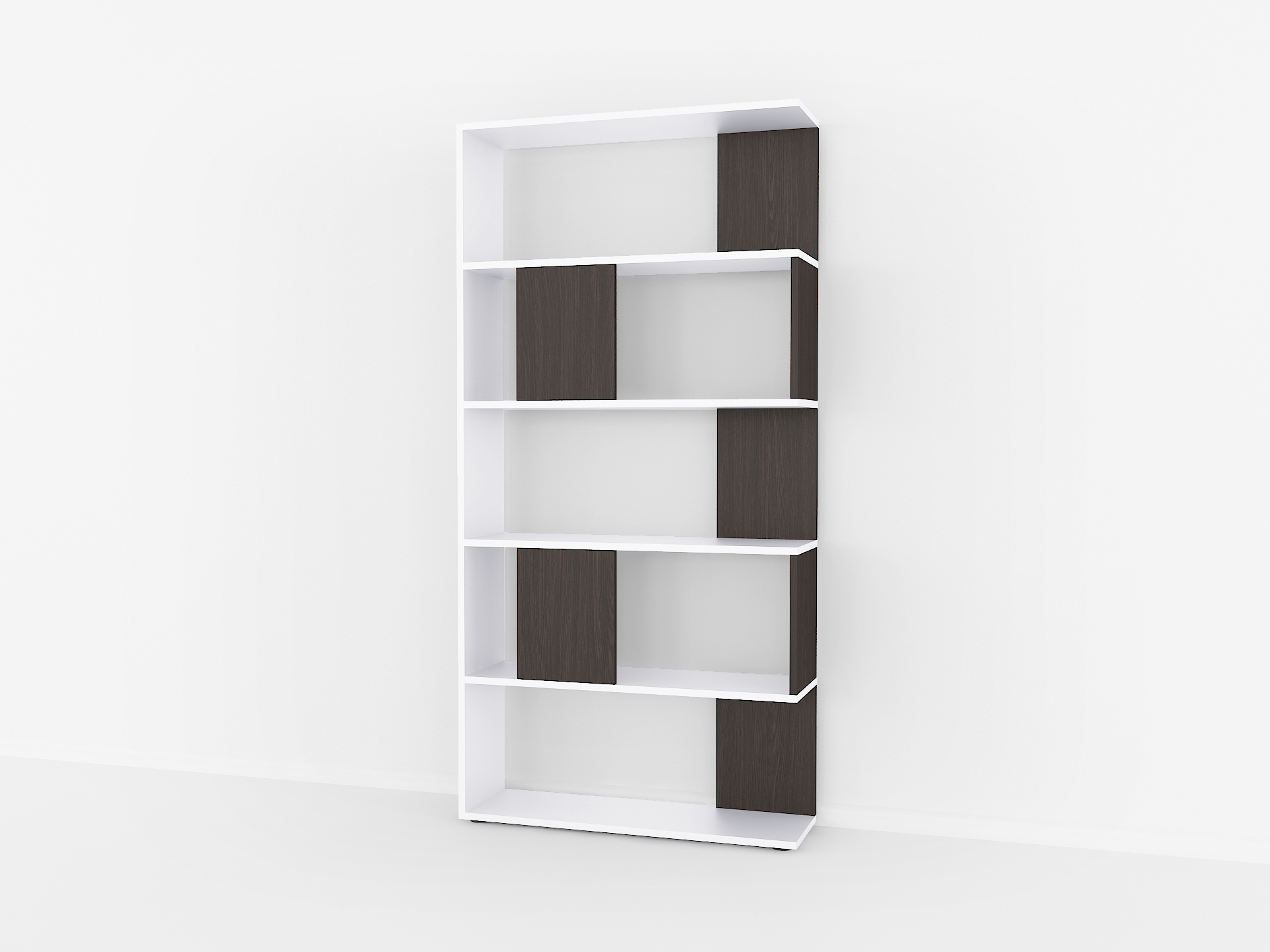 Книжкова полиця А-72 венге темний-білий