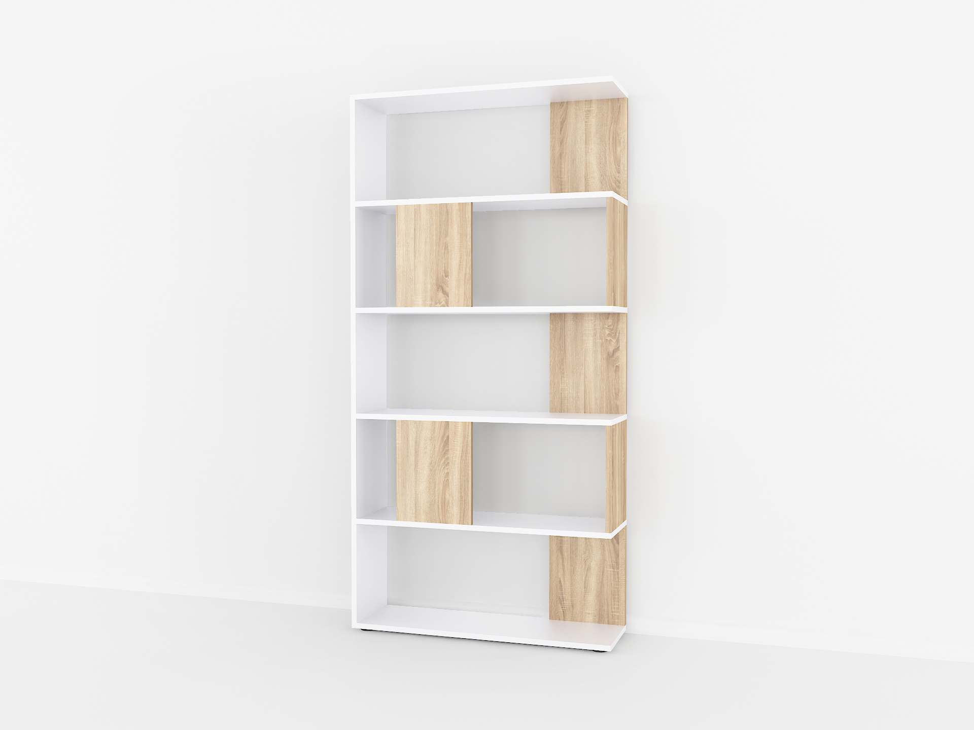 Книжкова полиця А-72 дуб сонома - білий