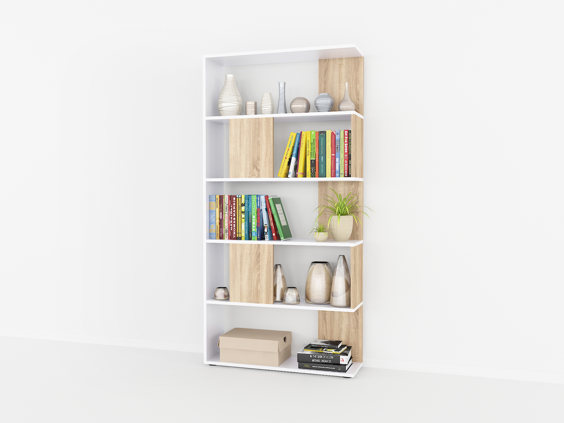 Книжкова полиця А-72 дуб сонома - білий