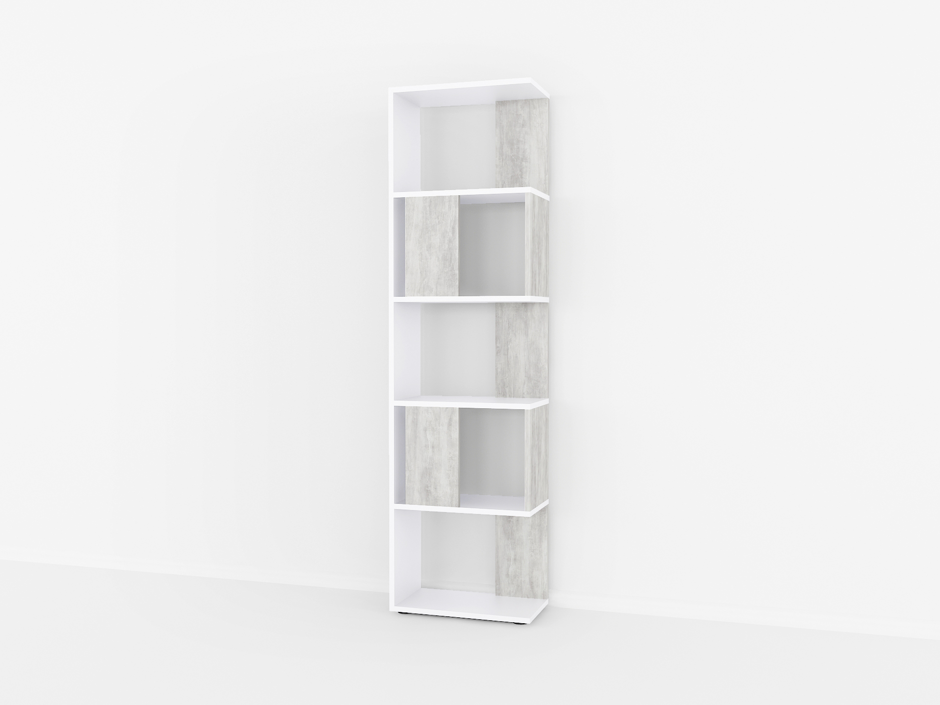 Книжкова полиця А-73 бетон-білий