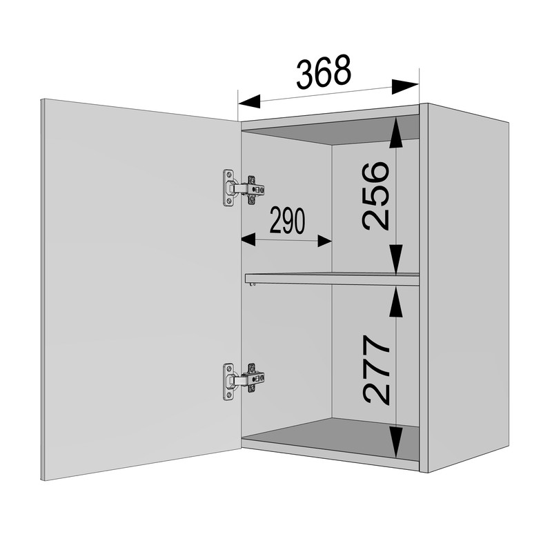Шафа навісна 400мм К-51 чорний матовий