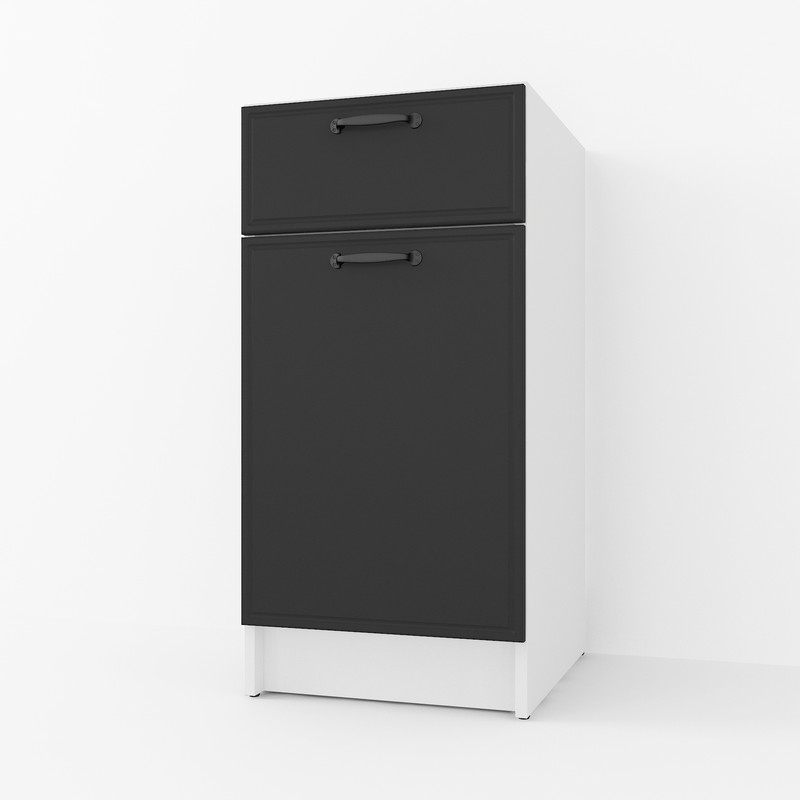 Тумба низ 400мм К-54 (без стільниці) білий-чорний