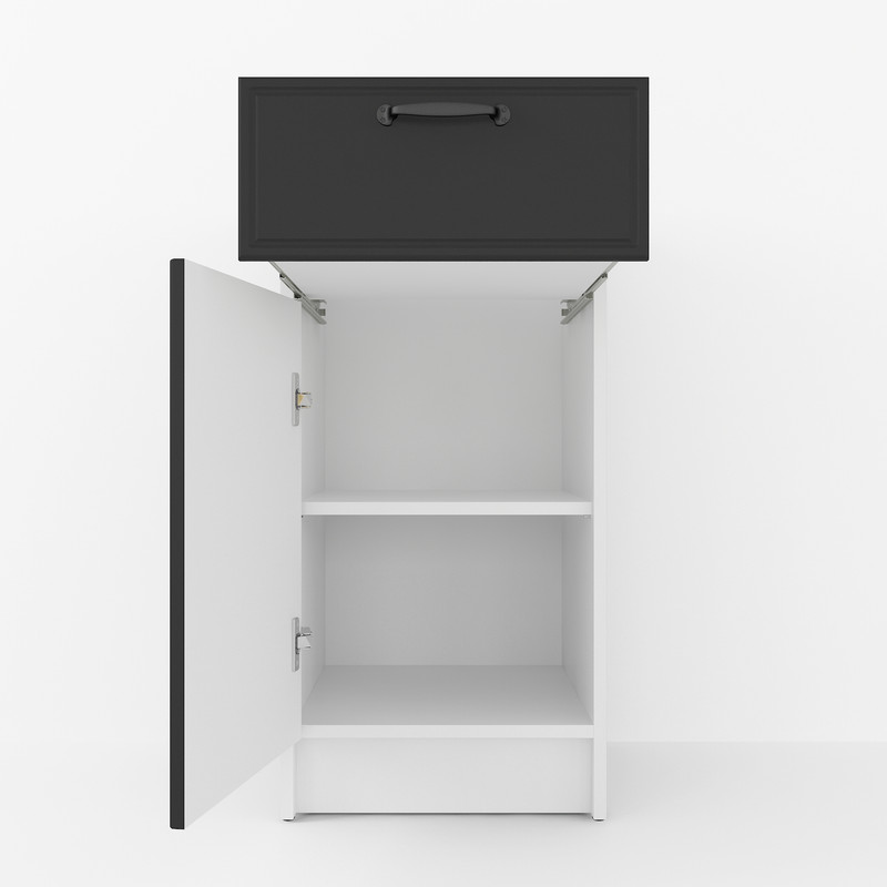 Тумба низ 400мм К-54 (без стільниці) білий-чорний