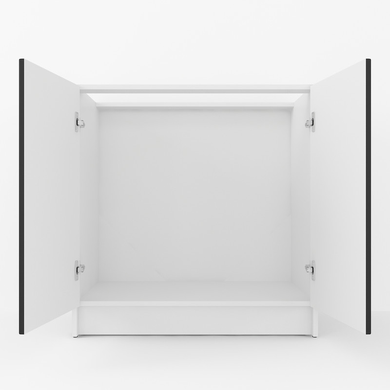 Тумба низ 800мм, мийка (без стільниці) К-55 білий-чорний