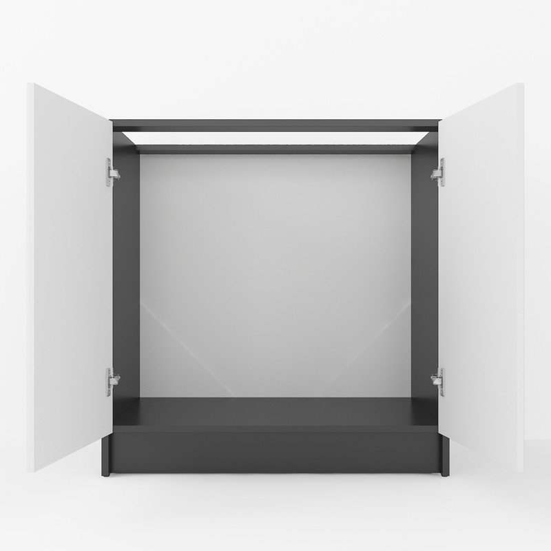 Тумба низ 800мм, мийка (без стільниці) К-55 чорний-білий