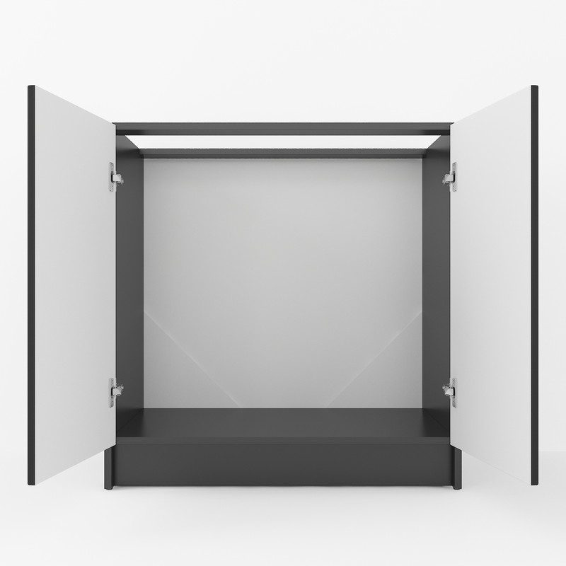 Тумба низ 800мм, мийка (без стільниці) К-55 чорний матовий