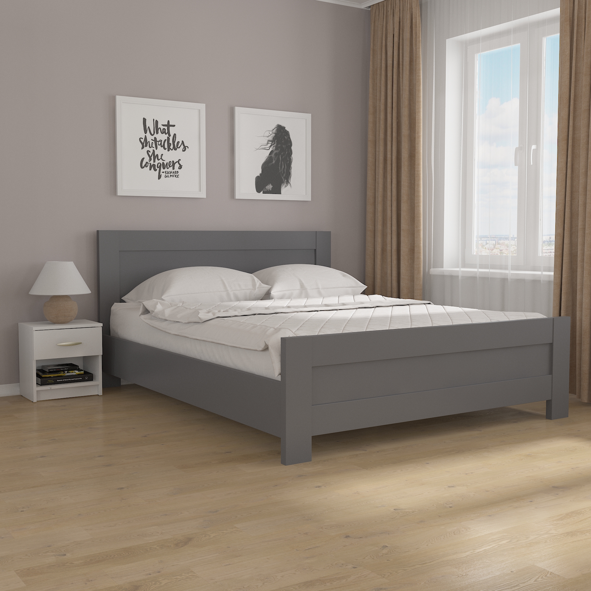 Ліжко двухспальне М-19 Антрацит