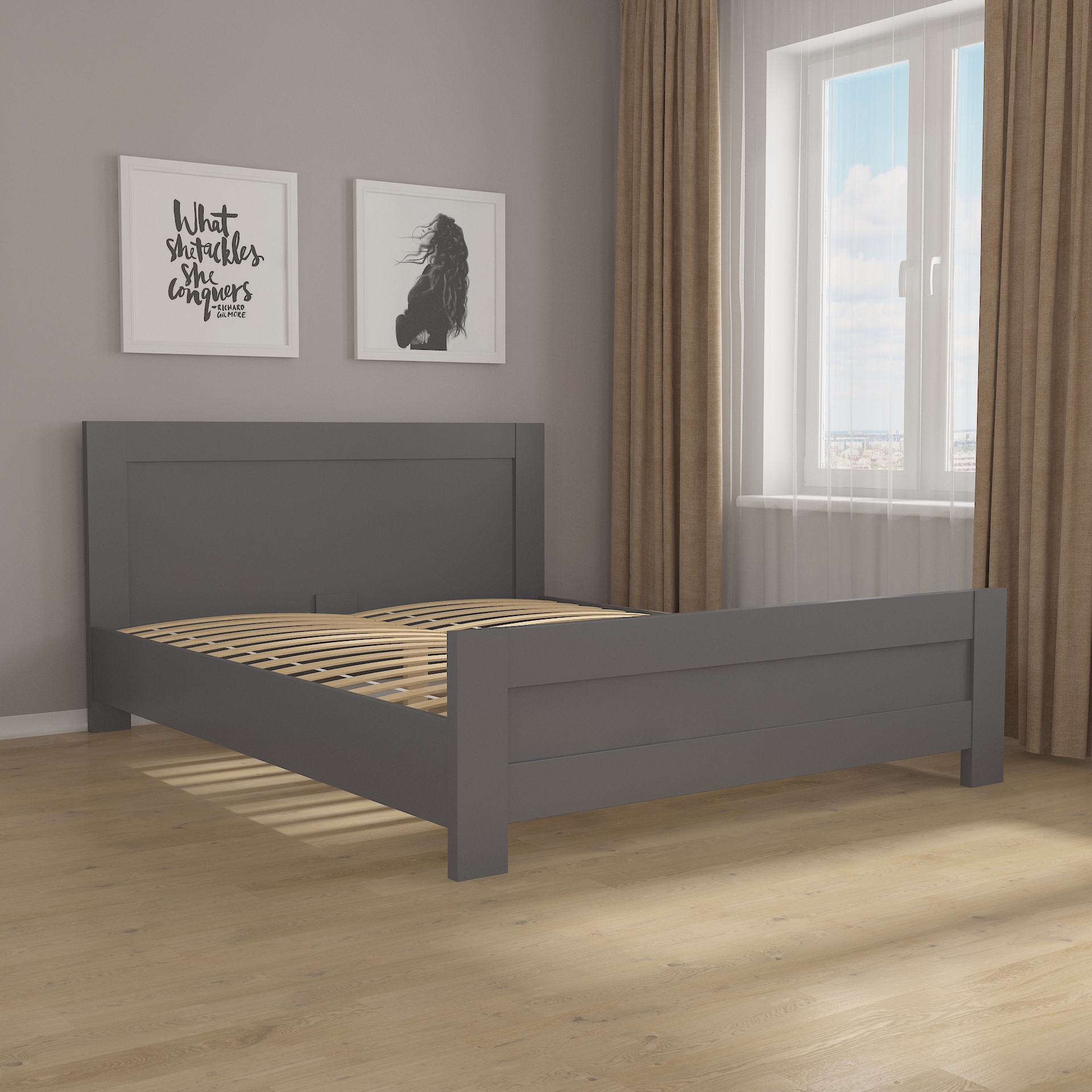 Ліжко двухспальне М-19 Антрацит