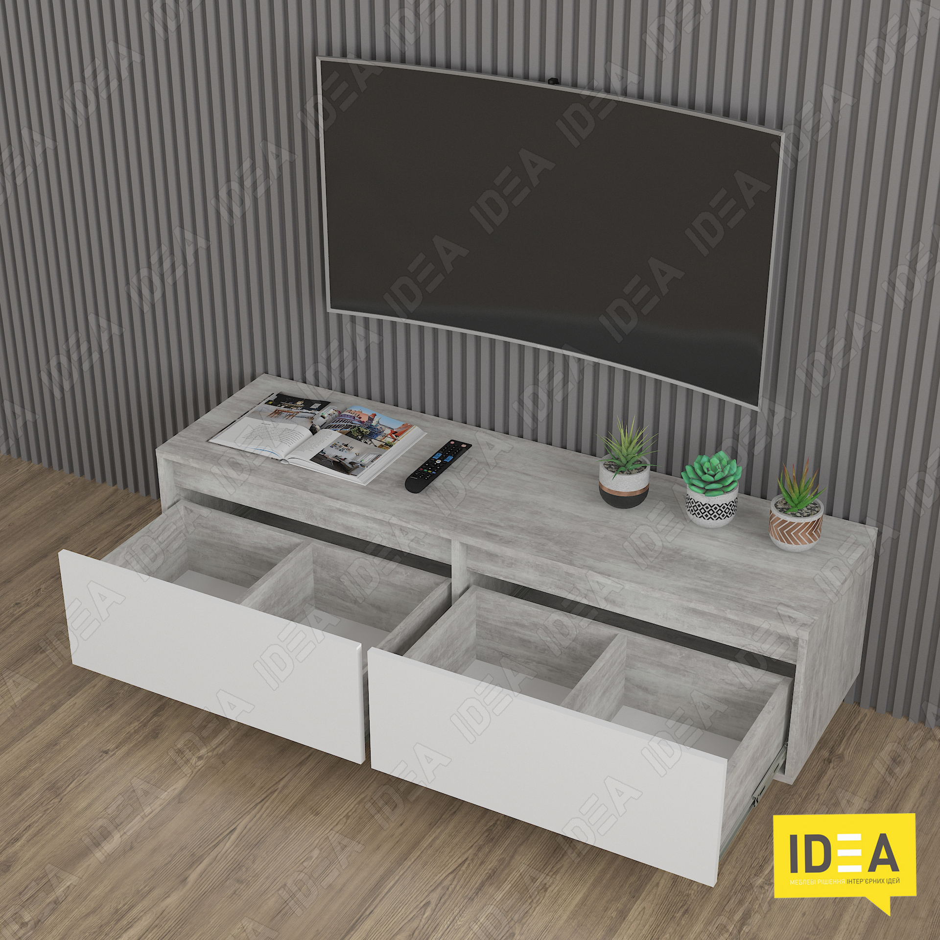 Тумба ТБ А-190 бетон-білий