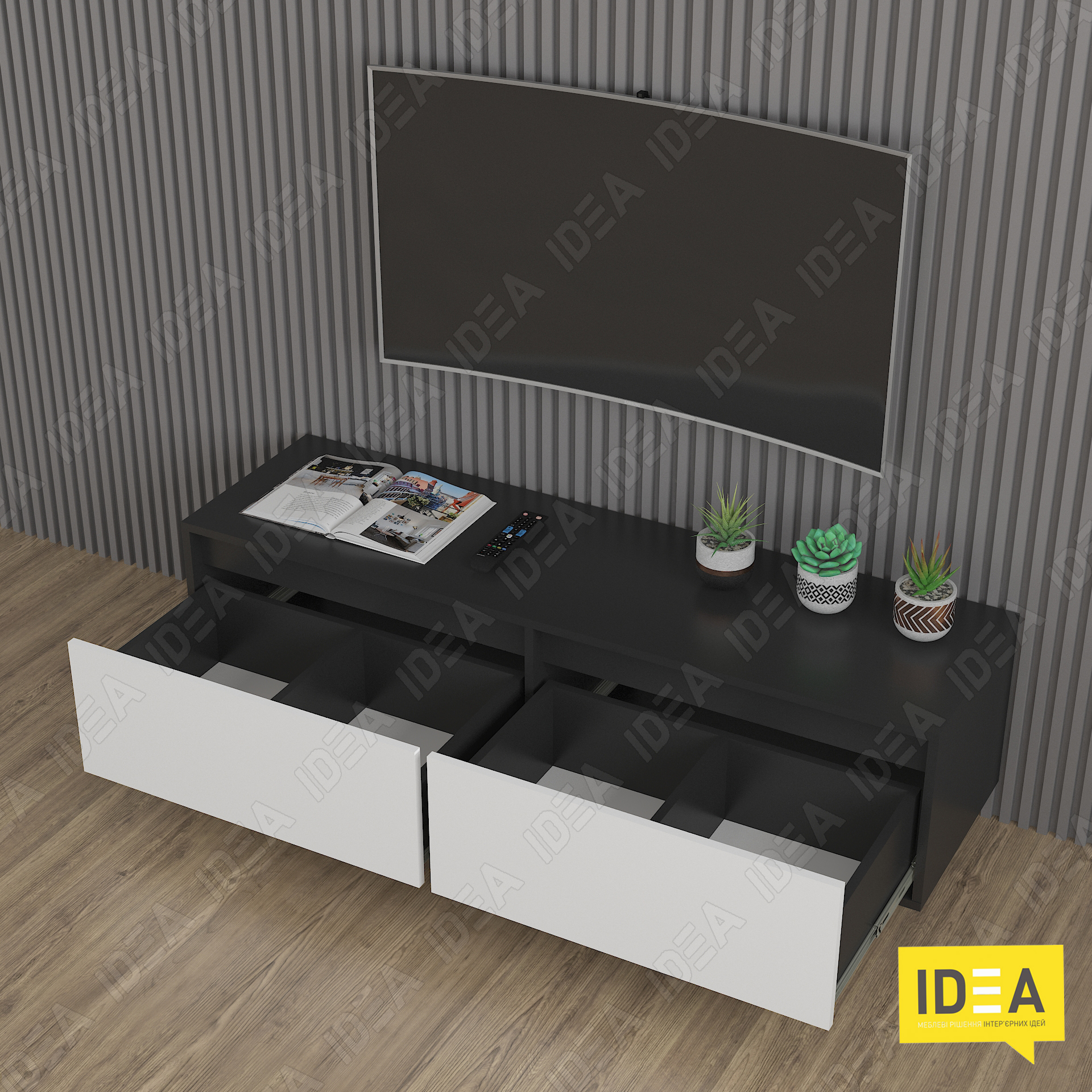 Тумба ТБ А-190 чорний-білий