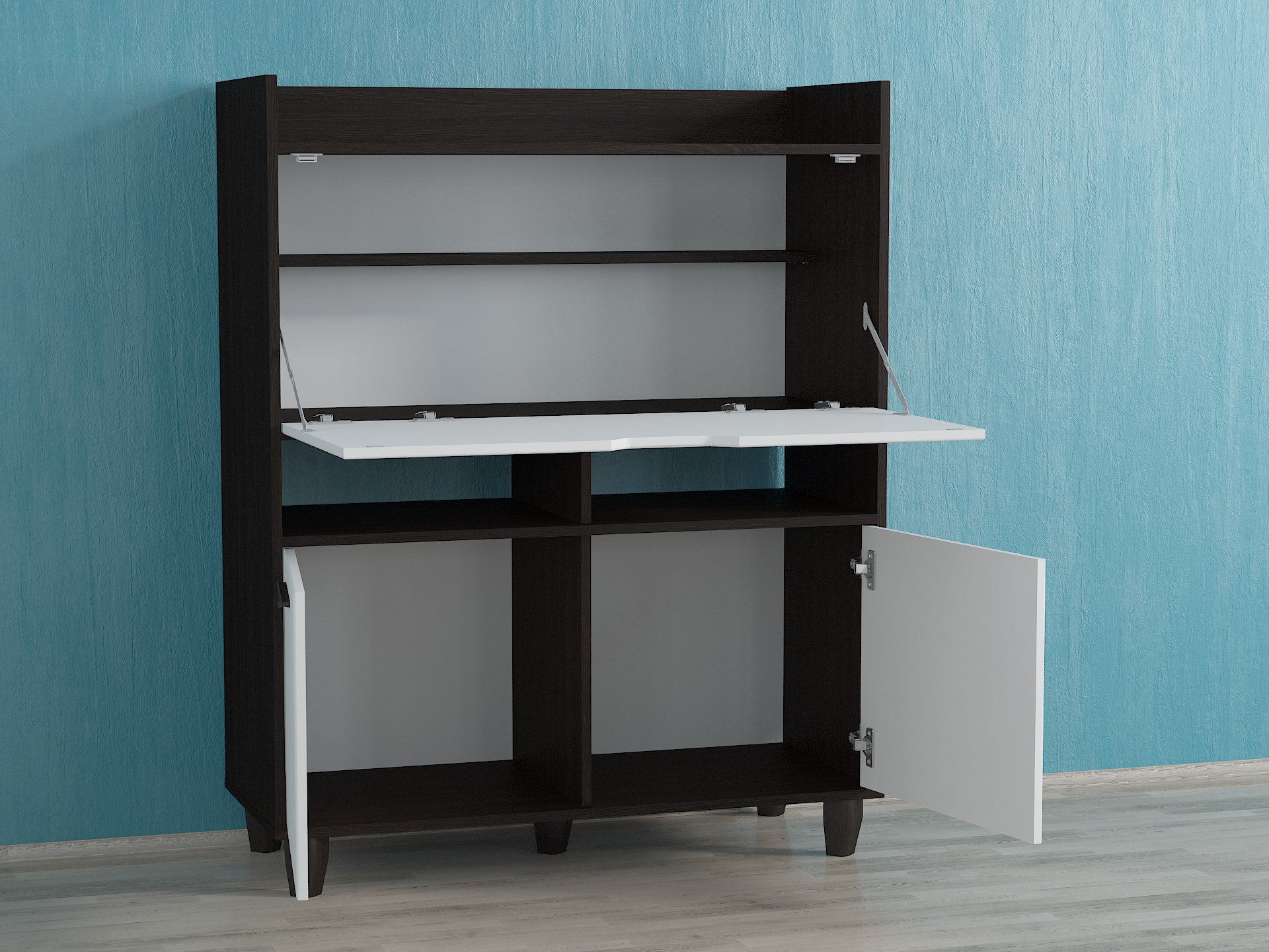 Стіл Трансформер А-113 венге темний-білий