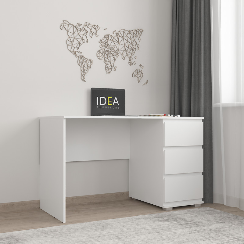 Стіл комп'ютерний на 3 ящики Б-5 білий