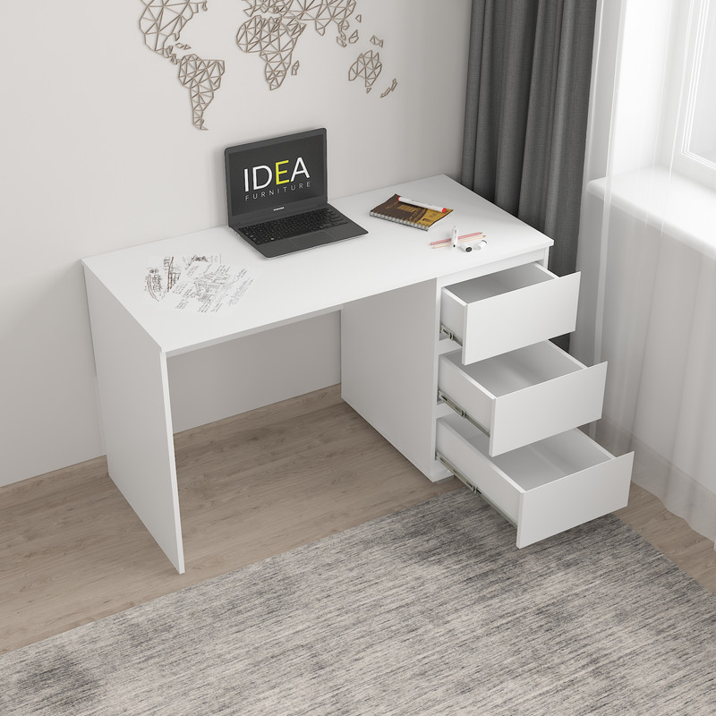 Стіл комп'ютерний на 3 ящики Б-5 білий