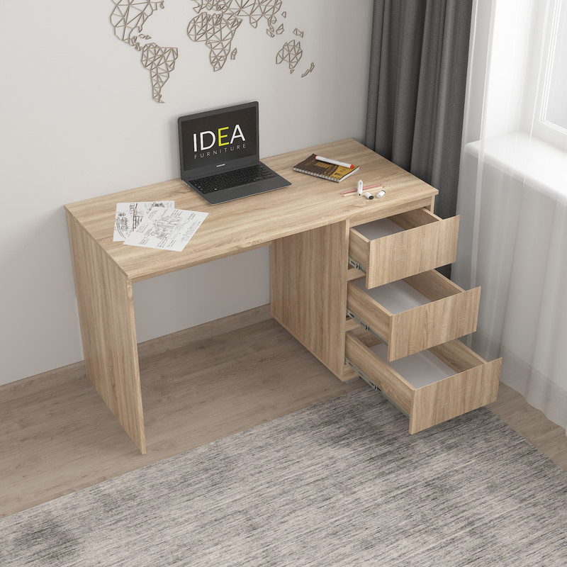 Стіл комп'ютерний на 3 ящики Б-5 дуб сонома