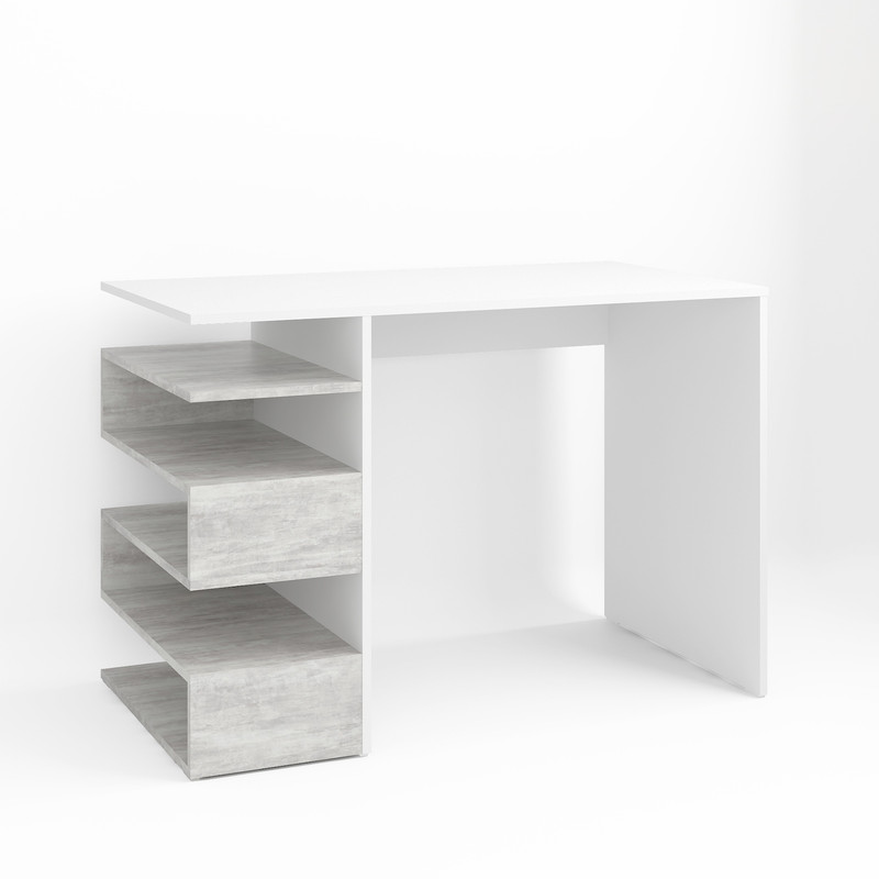 Комп’ютерний стіл А-186 бетон-білий