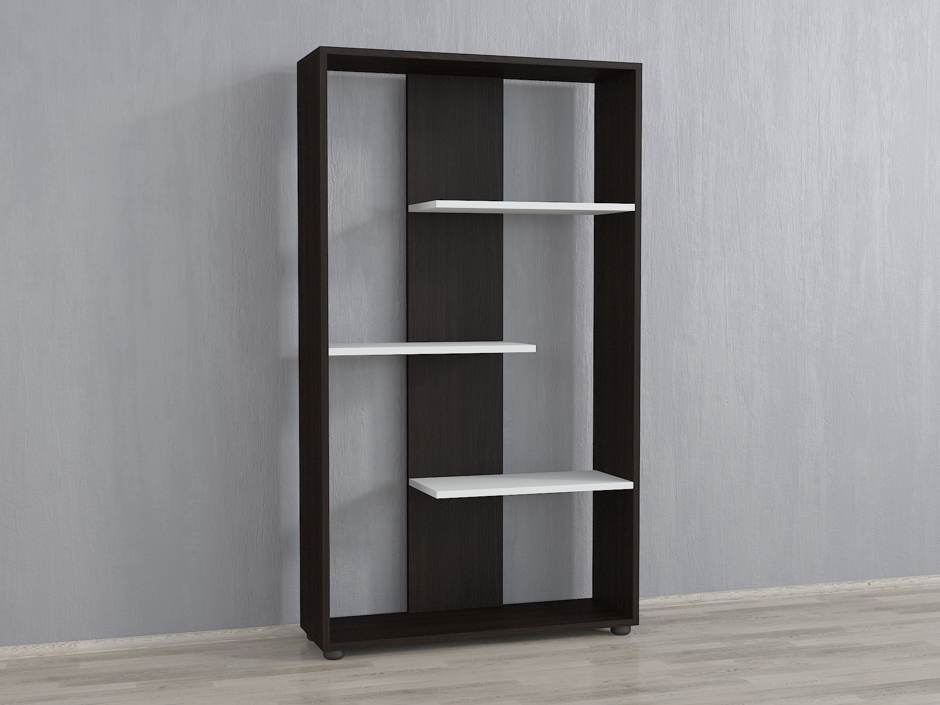 Стелаж А-122 венге темний-білий