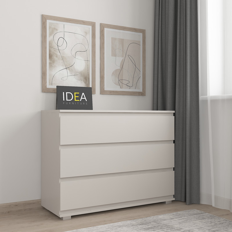 Комод на 3 шухляди без ручок Б-4.1 Кашемір