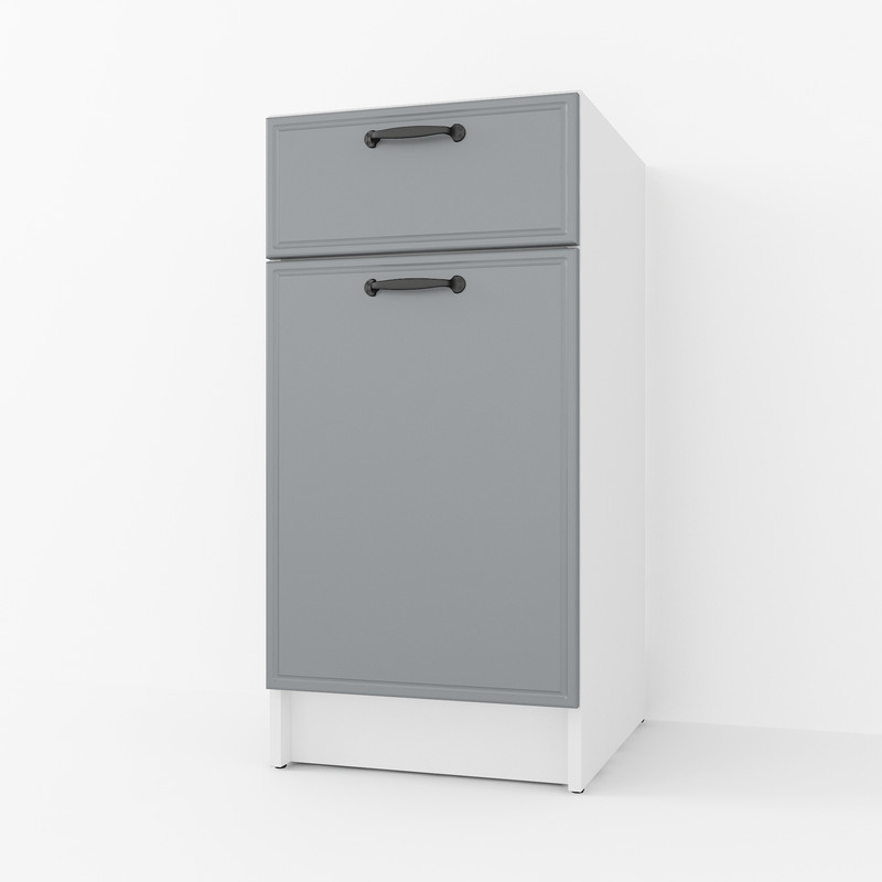 Тумба низ 400мм К-54 (без стільниці) білий - асфальт