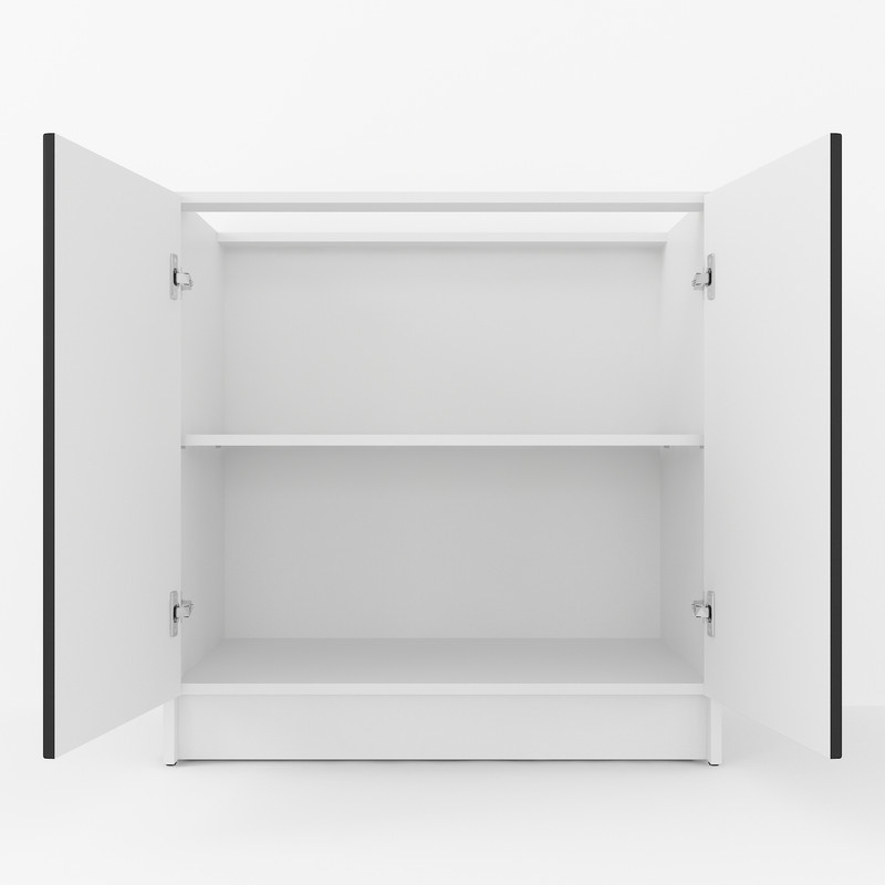 Тумба низ 800мм, К-66 (без стільниці) білий-чорний