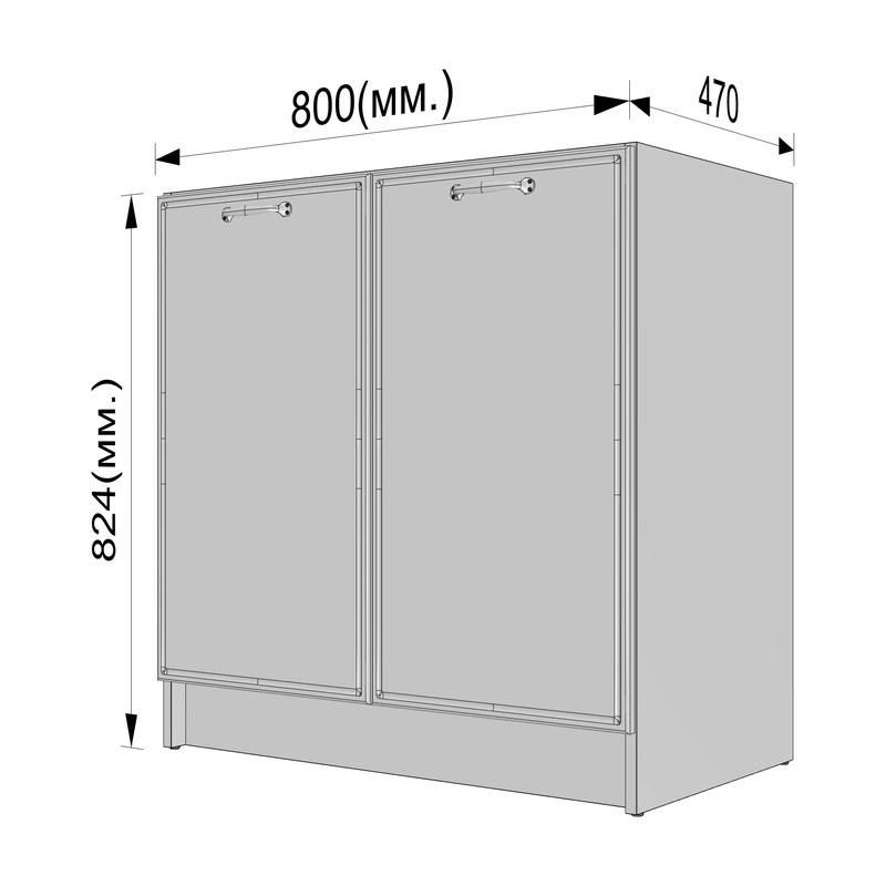 Тумба низ 800мм, К-66 (без стільниці) чорний - камуфляж