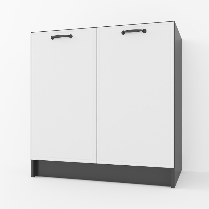 Тумба низ 800мм, К-66 (без стільниці) чорний-білий