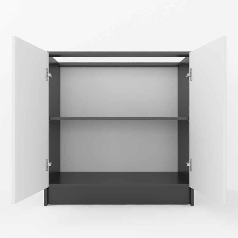 Тумба низ 800мм, К-66 (без стільниці) чорний-білий