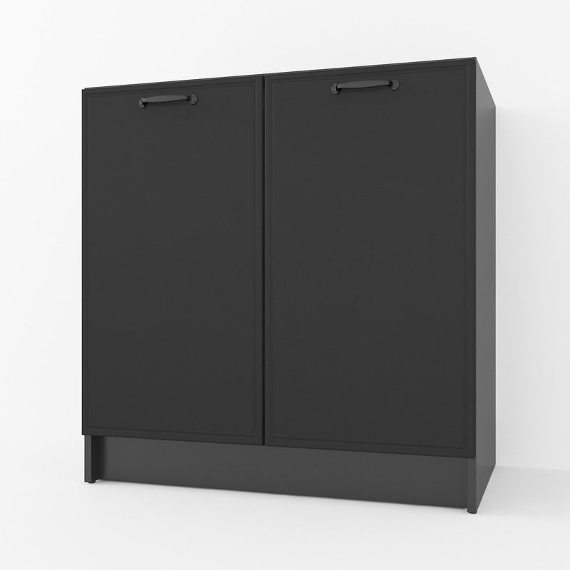 Тумба низ 800мм, К-66 (без стільниці) чорний матовий