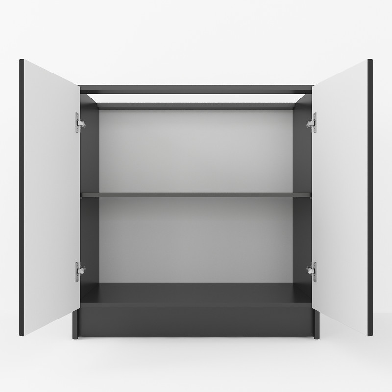 Тумба низ 800мм, К-66 (без стільниці) чорний матовий