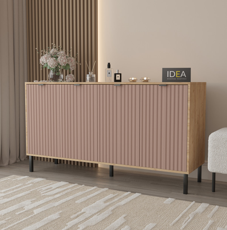 Комод П-7 Дуб Крафт - Туманний Беж