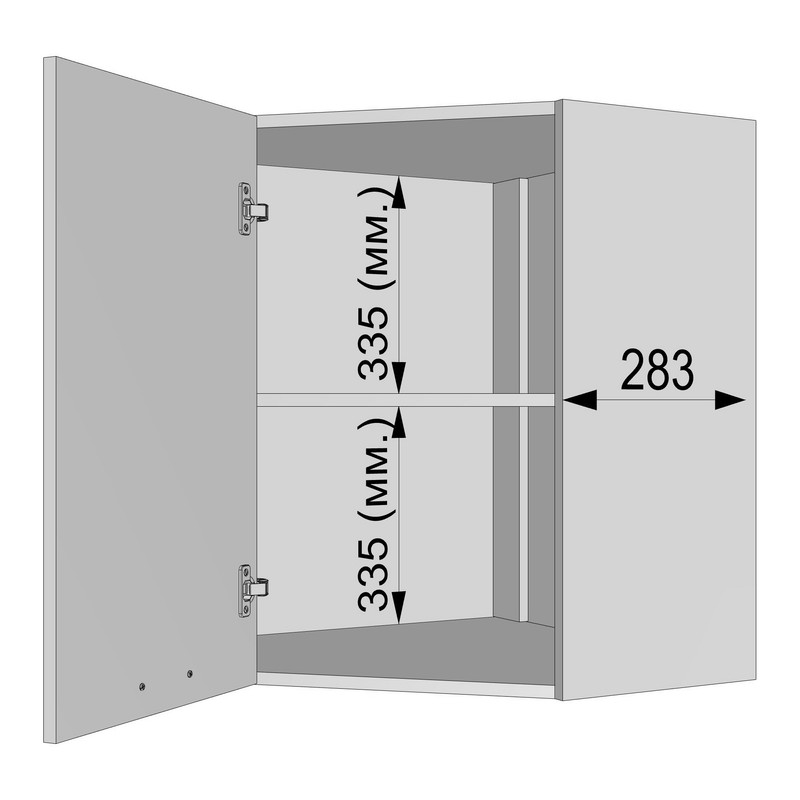 Шафа навісна кутова 600мм Н-17 бетон