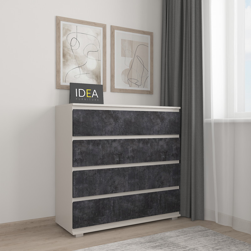 Комод на 4 шухляди без ручок Б-8.1 Кашемір - Вугільний Камінь