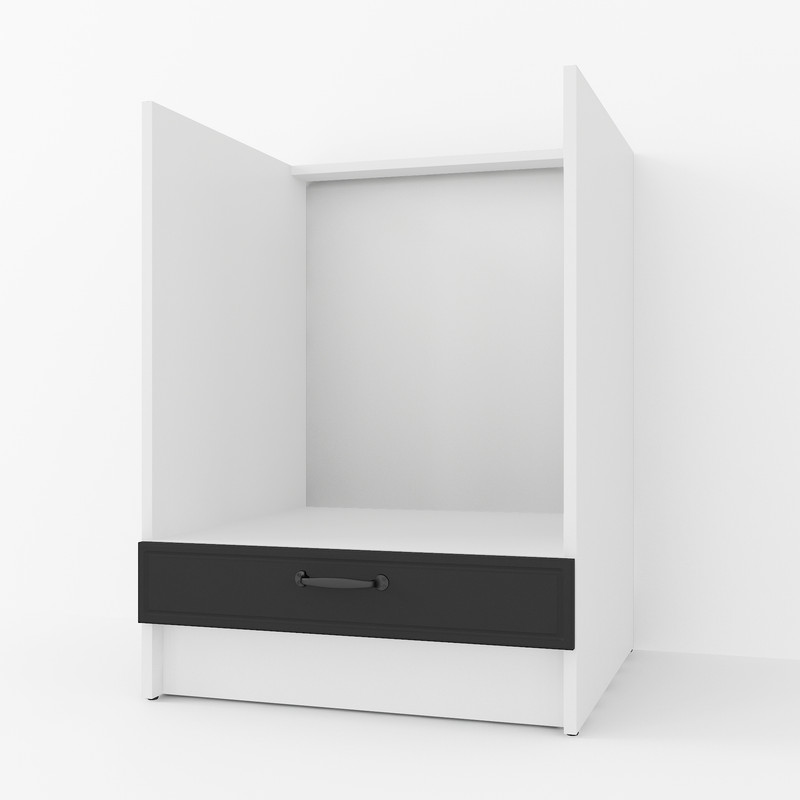 Тумба під духовку 600мм К-56 (без стільниці) білий-чорний