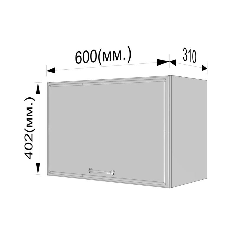 Шафа навісна 600мм, витяжка К-52 білий - камуфляж