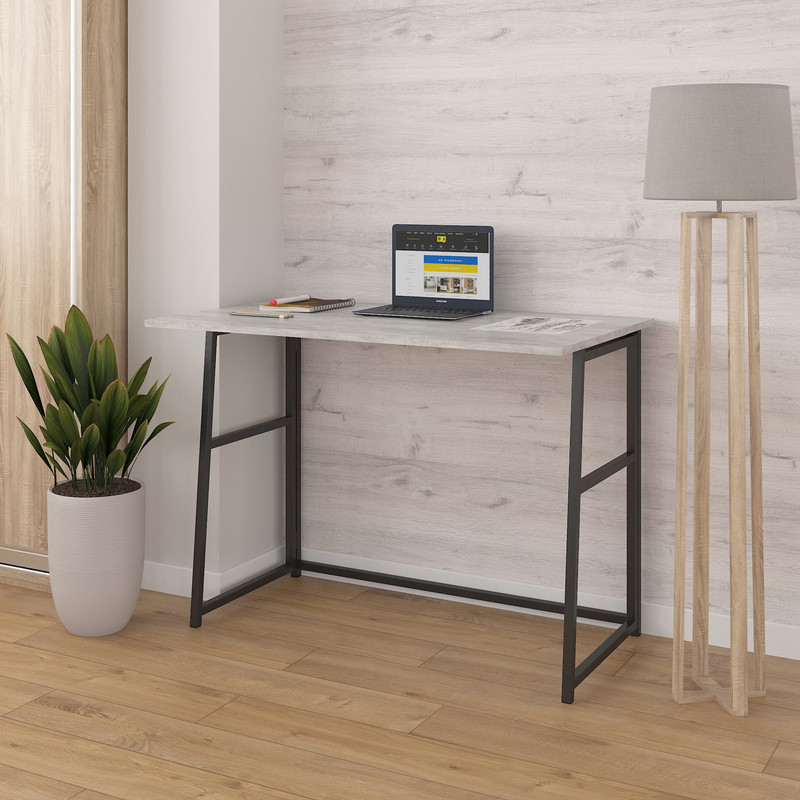 Стіл розкладний Д-39 756х1044х600 (ВхШхГ) бетон - чорний