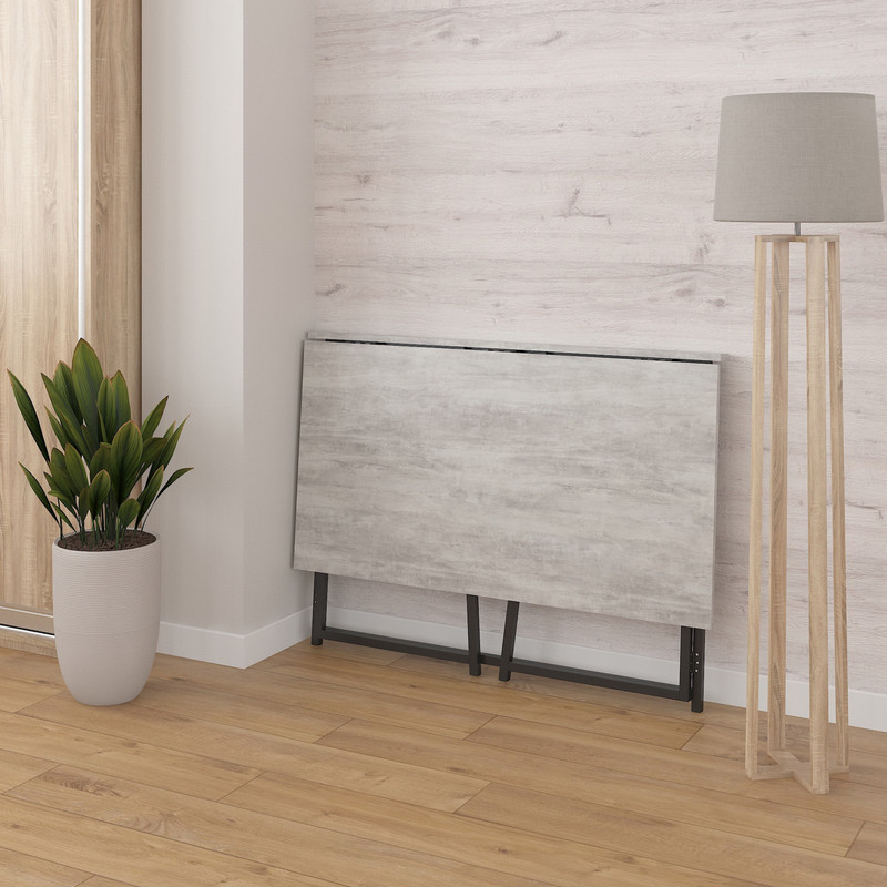 Стіл розкладний Д-39 756х1044х600 (ВхШхГ) бетон - чорний