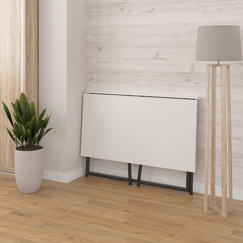 Стіл розкладний Д-39 756х1044х600 (ВхШхГ) білий-чорний