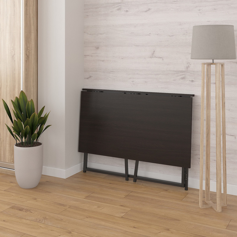 Стіл розкладний Д-39 756х1044х600 (ВхШхГ) венге темний - чорний